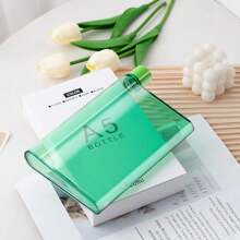 1 件 350ml/420ml 透明可重复使用细长扁平水瓶，透明便携式塑料杯，适用于学校、运动、旅行、餐饮、户外、露营 - 彩色 - 查看 7