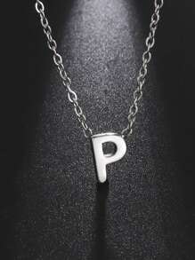 1 件女士不銹鋼首字母項鍊 A-z 大寫字母吊墜生日禮物 - 信件系列 - 查看 73