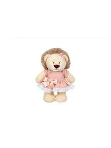 Plush  Lion Standing Upright Girl 25 Cm - Niches And Decorations - Coral Pink - View 1