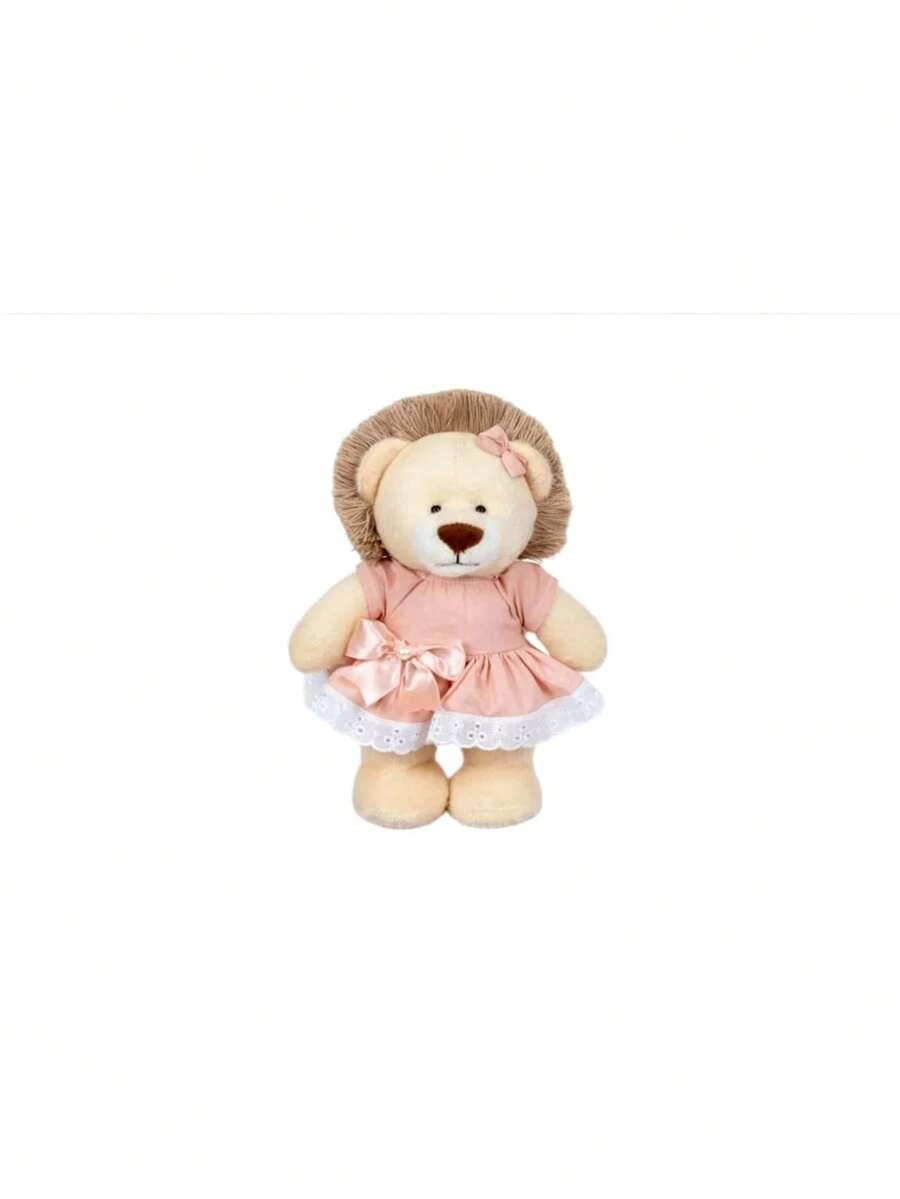 Plush Lion Standing Upright Girl 25 Cm - Niches And Decorations - Coral Pink - View 1