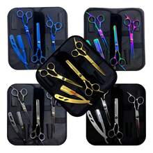 Kit Of 3 Professional Scissors With Razor Edge And Colored Thinning Shears - 藍色 (WJ-792-2) - 查看 2