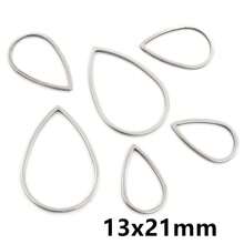 20pcs 304 Stainless Steel Gold Plated Charms Pendant Drop Shape Closed Frame Rings For DIY Earring Jewelry Makings Findings Accessories