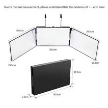 Gương 3 chiều để cắt tóc, Gương gấp 360 độ để tự cắt tóc cạo râu, Gương trang điểm treo có thể thu vào với gương phóng đại 10x, Gương trang điểm di động Trang trí phòng tắm Tổ chức trang điểm mùa hè Phụ kiện phòng tắm - màu đen - Xem 7