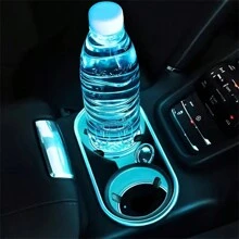 Luces LED para portavasos de coche, 7 colores cambiantes, carga por USB, almohadilla impermeable para vaso, luz de ambiente LED decorativa para interior de coche, accesorios para automóvil