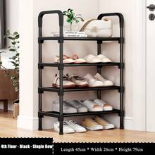1 pieza Estantería para zapatos de múltiples niveles, estantería para zapatos independiente, fácil de ensamblar, organizador de zapatos para casa de alquiler, entrada, pasillo, dormitorio, baño, oficina, sala de estar - Negro - Ver 14