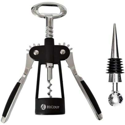 Wine Opener - Wing Corkscrew Beer And Wine Bottle Opener W/Winged Grip And Stopper - Easy To Use