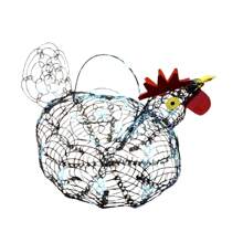 Hen Egg Holder Wire Basket Retro Decorative Ornament Retro - màu đen - Xem 3