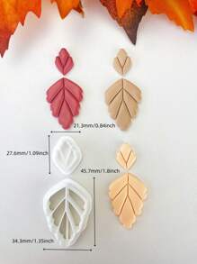 2 chiếc dao cắt đất sét hình lá sò dùng làm hoa tai đính đá mùa thu tự làm - Lá sò điệp - Xem 4