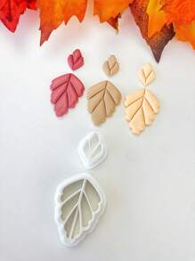 2 chiếc dao cắt đất sét hình lá sò dùng làm hoa tai đính đá mùa thu tự làm - Lá sò điệp - Xem 10