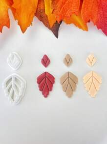 2 chiếc dao cắt đất sét hình lá sò dùng làm hoa tai đính đá mùa thu tự làm - Lá sò điệp - Xem 6