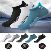 Sports Outdoor 5 Pairs Of Unisex Letter Graphic Socks, Sports And Mesh Breathable Low Cut Ankle Short Socks, Women's Long Socks And Socks - Multicolor - View 1