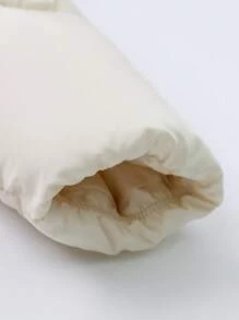 SOLOCOTE 年轻女孩保暖风衣，防水，侧面羊毛口袋，全保暖内衬，不可拆卸羊毛兜帽 - 米色 - 查看 9