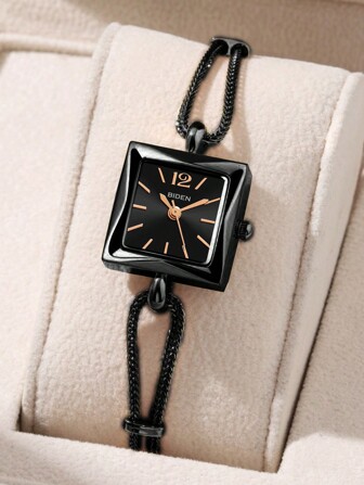 BIDEN 1件时尚石英表，精致小巧，适合女士佩戴，符合人体工程学设计，优雅实用，3ATM防水，多种颜色可选，是送给女孩的礼物。
