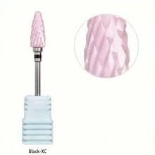 1 Or 5pcs/Set Nail Art Ceramic Drill Bit, Pink Cuticle Plating Ceramic Steel Alloy Polishing Grinder Accessories, Electric Nail File Carbide Bit, Nail Art Tool