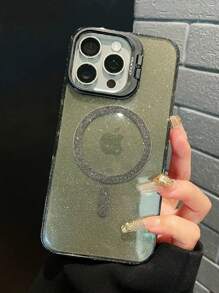 Glitter Case With Stand And Camera Film Kit For IPhone - Black - View 1