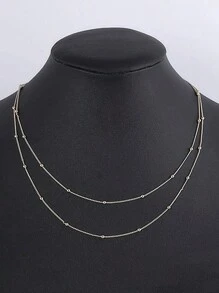 1 pezzo di collana a catena lunga in argento sterling 925 con pendente a sfera laterale, stile clavicola, per abbinamenti quotidiani da donna, lunghezze disponibili 16, 18, 20, 22, 24 pollici, placcata in oro 18k e platino 18k, gioiello regalo ideale