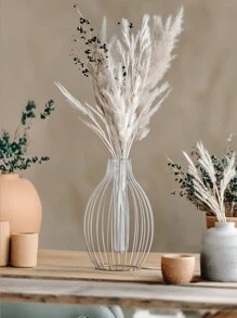 1PC Hand-Forged Metal Wire Vase - Modern Minimalist Geometric Openwork Sphere Shape, Artisan Tabletop Centerpiece For Floral Arrangements, Wedding/Home/Office Decor, Rustic Farmhouse Style All-Season Decorative Vase Gifts Birthday Graduation Home Decor Room Decor Flower Vase Glass Vase - Silver - View 3
