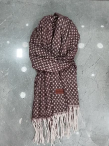 Thick Anti-Pilling Scarf Suitable For Winter, 2024 New Classic Plaid - Burgundy - View 1