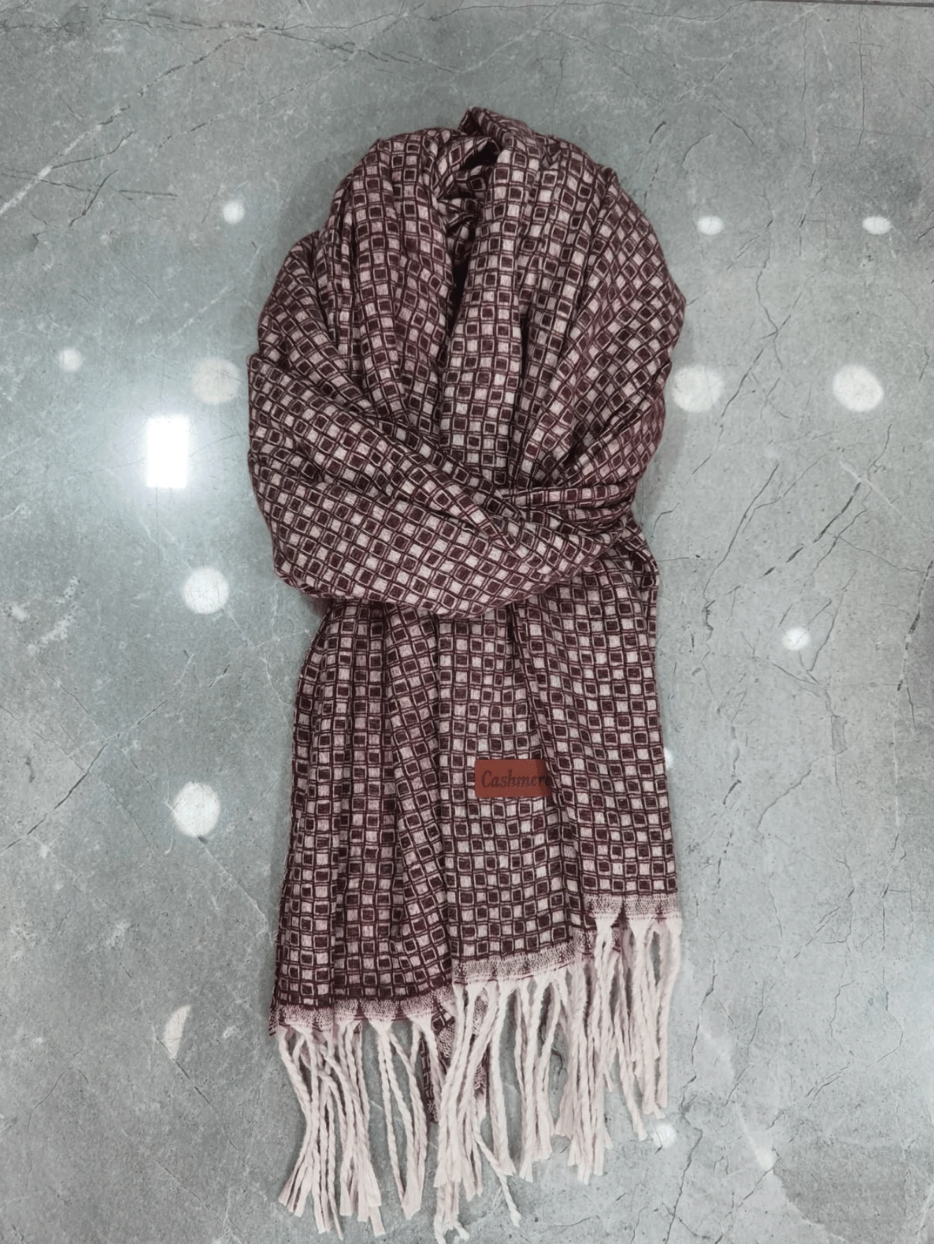 Thick Anti-Pilling Scarf Suitable For Winter, 2024 New Classic Plaid - Burgundy - View 1