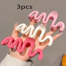 3/2 Stücke Kunststoff-Haarspangen mit Wellenmuster für Frauen, 11cm/4,3 Zoll Größe, Dopamin-Farbpalette, Modeaccessoires für Accessoires - Verschiedenfarbig - Übersicht 12