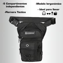 Piernera Táctica Kampak ONP13 Amplia Multicompartimentos - Negro - Ver 6
