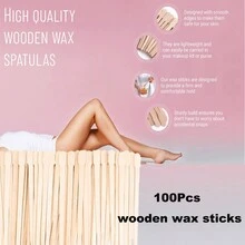 木制脱毛蜡棒，100 支小型脱毛蜡棒，木制工艺棒，眉毛、身体、嘴唇、鼻子脱毛蜡棒 - 彩色 - 查看 10