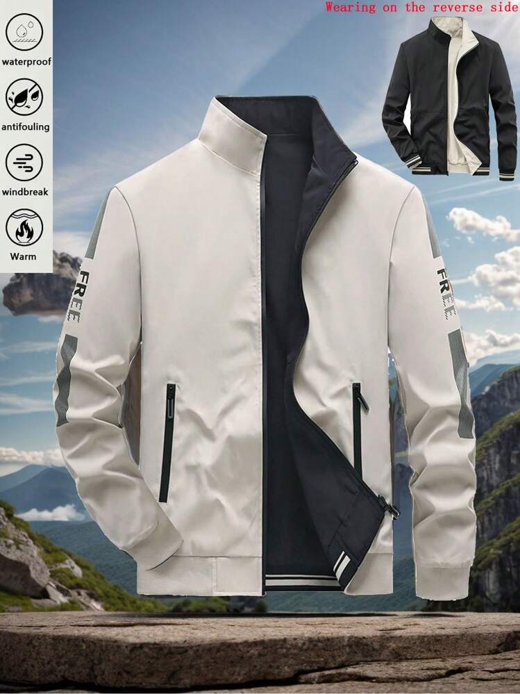 Giacca Leggera Bomber Uomo – Slim Fit, Giacca A Vento Con Cerniera, Capospalla Attivo Colore Grigio, Taglia Media