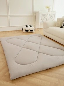 日式蒲团床垫，地板床垫加厚睡眠床垫可折叠便携式卷起宿舍床垫榻榻米垫，全尺寸，单人床，大号床，米色 - 米色 - 查看 3