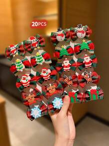20pcs Christmas Hair Clips, Cute Girls Hair Accessories Suitable For Everyday Wear