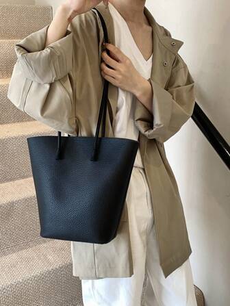 1pc Solid Color PU Leather Large Capacity Shoulder Crossbody Bag, Versatile & Fashionable For Women Daily, Travel & Vacation