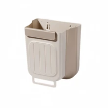 1 pieza Papelera de cocina montada en la pared, plegable, especial para residuos de cocina, puerta de armario, cubo de almacenamiento, cesta de papel para baño, decoración del hogar, regalos navideños, regalos para el hogar, decoración de la habitación