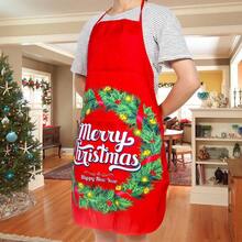 Christmas Apron With Cartoon Print, Adjustable Strap Home Kitchen Cooking Party Supplies - Multicolor - View 1