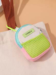 简约撞色耳机包数据线收纳包创意迷你零钱包多功能钥匙包挂包适合作为背包挂件旅行配件旅行收纳袋、化妆包、化妆包、度假收纳包、大容量化妆品收纳包化妆盒，可装口红、刷子、护肤品、手机、硬币、小物品，适用于家居、礼品、度假和节日万圣节圣诞节多功能用途 - 彩色 - 查看 3