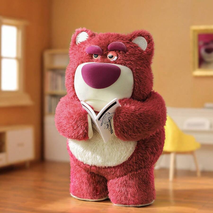 Miniso Disney Pixar Lotso Strawberry Bear Doll,Secret Project Themed Cartoon Figure,Brithday Gift - Coral Pink - View 1
