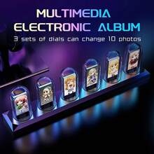 RGB Nixie Tube Clock LED Glows IPS Color Screen DIY Analog Digital Tube Night Lights For Gaming Room Desktop Home Decoration Gift Idea - Multicolor - View 4