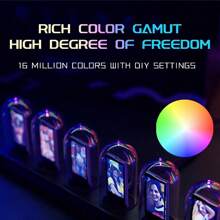 RGB Nixie Tube Clock LED Glows IPS Color Screen DIY Analog Digital Tube Night Lights For Gaming Room Desktop Home Decoration Gift Idea - Multicolor - View 3