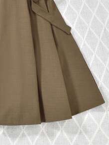 Vihyde Set da 3 pezzi per pre-adolescenti con top corto asimmetrico, abito senza maniche e cintura, adatto per autunno/inverno