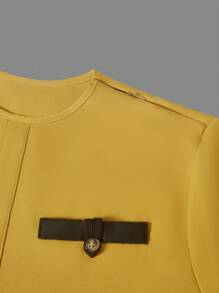 男士黄色 Dashiki 印花两件套，长袖圆领上衣，下摆开叉，配有抽绳腰裤，传统非洲休闲装，1 套，街头风格，派对，婚礼