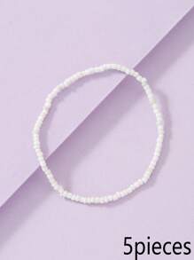 1 pezzo Cavigliera della moda semplice e elegante signora perline elastico