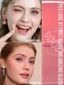 Misslyn 2 thỏi son bóng làm đầy môi Love At First Boost. Son bóng làm đầy môi Love At First Boost, son tint dưỡng ẩm, son bóng ngọt ngào lâu trôi, lý tưởng cho trang điểm phong cách Y2K, tiệc tùng, bãi biển, du lịch, kỳ nghỉ, cắm trại, hoạt động ngoài trời, quà tặng, cô gái thời trang hoa hồng, mỹ phẩm năm mới, nhập vai, du lịch tốt nhất, lễ hội, đầy màu sắc, trường học, không khí quyến rũ, Tết Nguyên Đán, quà tặng ngày Valentine, thuần chay, không thử nghiệm trên động vật. - 02+16 - Xem 2