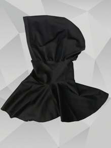 1 pièce Bonnet de bain foulard pour femme, couleur unie élégante en polyester, pour l'été