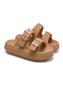 Men's Cloud Flip Flops Slide Sandal Two Straps Comfortable Birken Buckle - 駝色 - 查看 1