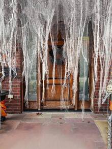 1pc Halloween Black Gauze Fabric For Haunted House, Bar Decor Or Scary Room Setup,Christmas