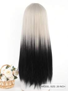 Lange zwarte grijze highlight pony synthetische pruik Lolita cosplay mode dagelijks hoge temperatuurbestendige pruik vrouw