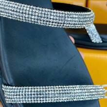 Beira Rio Flat Clog With Rhinestone Straps 8488105 - 黑色 - 查看 4