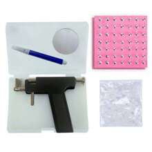 Kit professionale per piercing all'orecchio con 98 pezzi di orecchini e perline - Pistola per piercing all'orecchio riutilizzabile