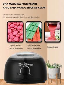 Fundidor Calentador De Cera Para Depiladora Profesional Spa Máquina De Depilación Pro Wax 100 500ml Nuevo depilador térmico multifuncional de cera, máquina pequeña de ceroterapia, máquina de ceroterapia mini, máquina de fundido de cera para belleza, máquina de cera con doble depósito de control de temperatura, depilador térmico de temperatura constante, conjunto de máquina de ceroterapia casera - Negro - Ver 2