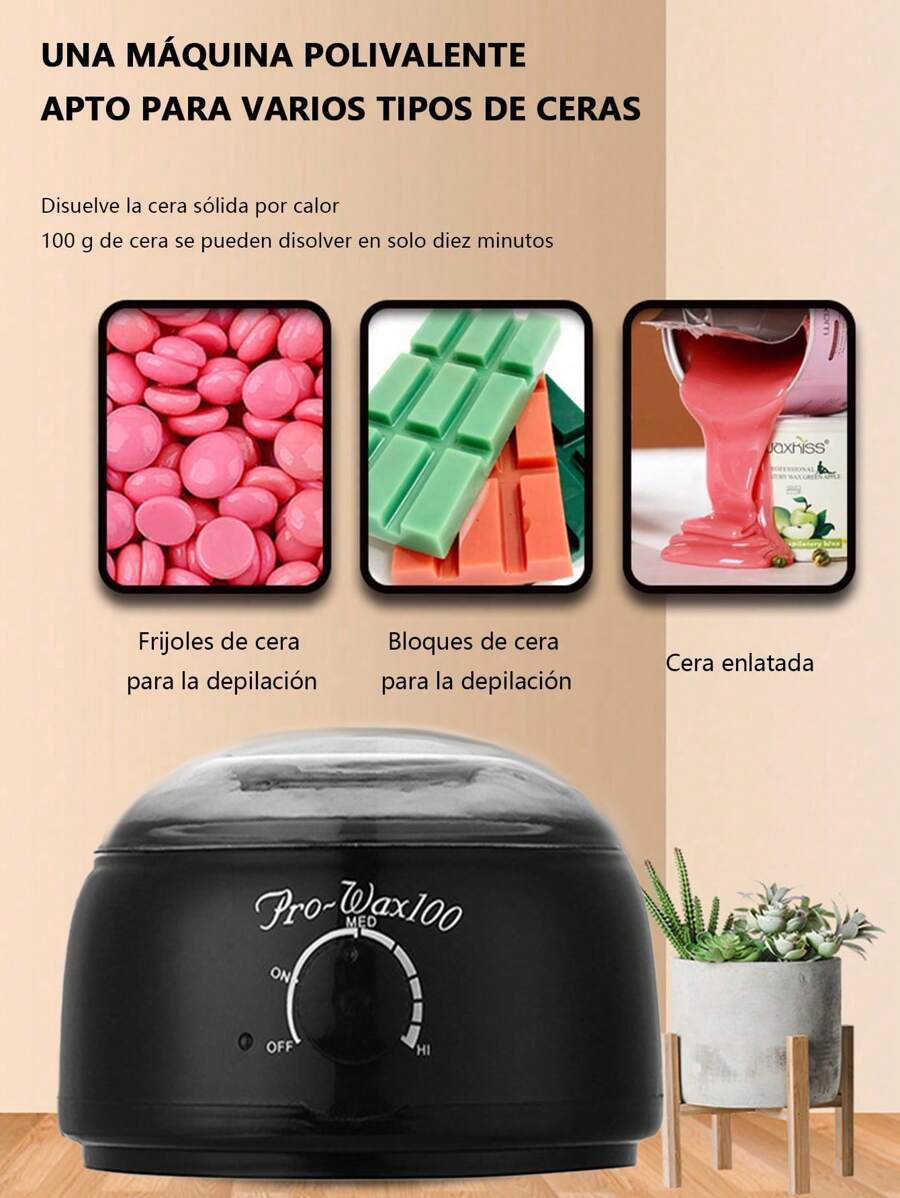 Fundidor Calentador De Cera Para Depiladora Profesional Spa Máquina De Depilación Pro Wax 100 500ml Nuevo depilador térmico multifuncional de cera, máquina pequeña de ceroterapia, máquina de ceroterapia mini, máquina de fundido de cera para belleza, máquina de cera con doble depósito de control de temperatura, depilador térmico de temperatura constante, conjunto de máquina de ceroterapia casera