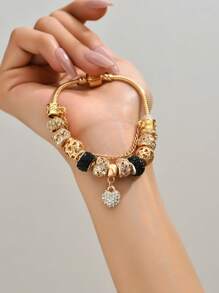 Heart Charm Bracelet - Yellow Gold - View 9