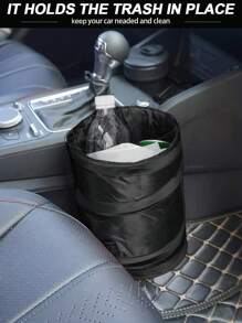 Foldable Car Trash Can For Interior Use, Front Passenger Seat, Rear Hanging Car Storage Box, Small Storage Bin, Umbrella Storage, Wet And Dry Dual-Use Garbage Bag, Long-Distance Travel Hook Type Trash Can, Multi-Functional, All Season Universal, Living Room, Kitchen, Bathroom, Camping, Barbecue, Foldable Trash Can, Car Wash Bucket, Car Specific - Black - View 13